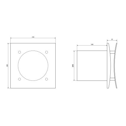 Sapho - Aksialventilator med timer EIRA 15W/230V hvid