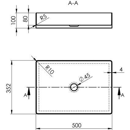 Sapho - AURUM bordmonteret håndvask 50x35 cm mat kobber