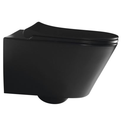 Sapho - AVVA væghængt toilet, keramik/sort