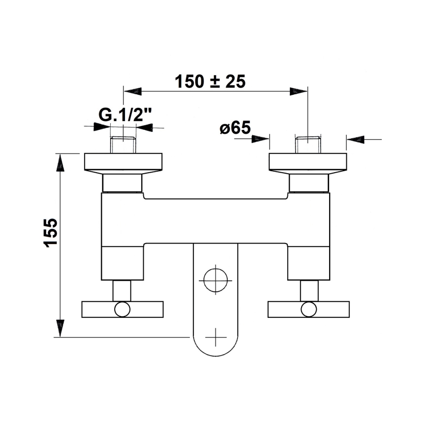 Sapho - AXIA badekararmatur, blank krom