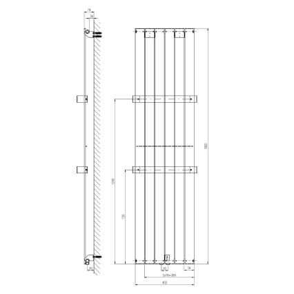 Sapho - Badeværelsesradiator COLONNA 180x45 cm sort