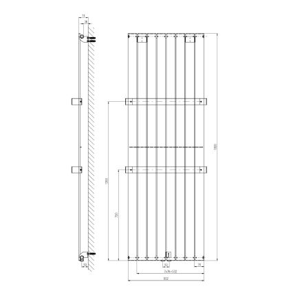 Sapho - Badeværelsesradiator COLONNA 180x60 cm hvid