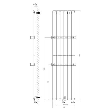 Sapho - Badeværelsesradiator COLONNA 910W/230V 45x180 cm sølv