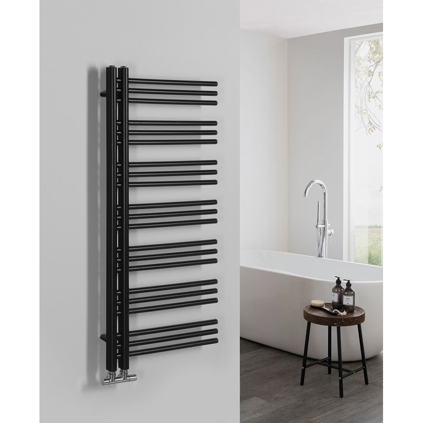 Sapho - Badeværelsesradiator DORLION 400 W 50x120x50 cm mat sort