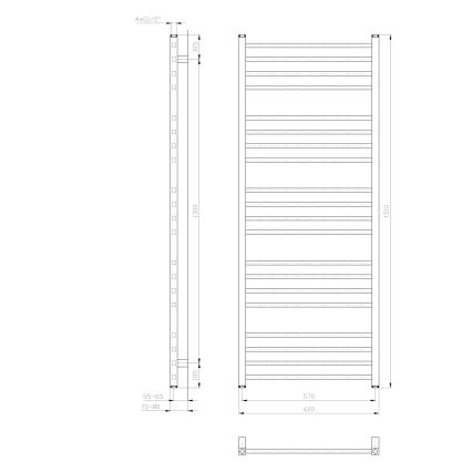 Sapho - Badeværelsesradiator METRO 60x151x60 cm hvid