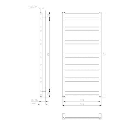 Sapho - Badeværelsesradiator METRO DOS 110x50 cm mat hvid