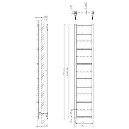 Sapho - Badeværelsesradiator METRO LIGHT 150x30 cm hvid