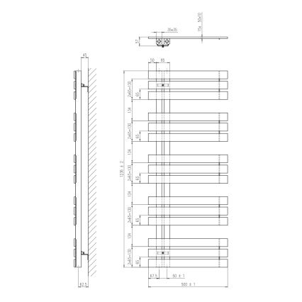 Sapho - Badeværelsesradiator SILVANA 123x50 cm hvid