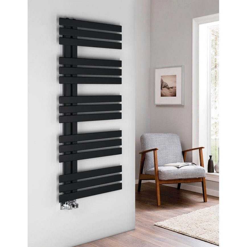 Sapho - Badeværelsesradiator SILVANA 124x50 cm mat sort