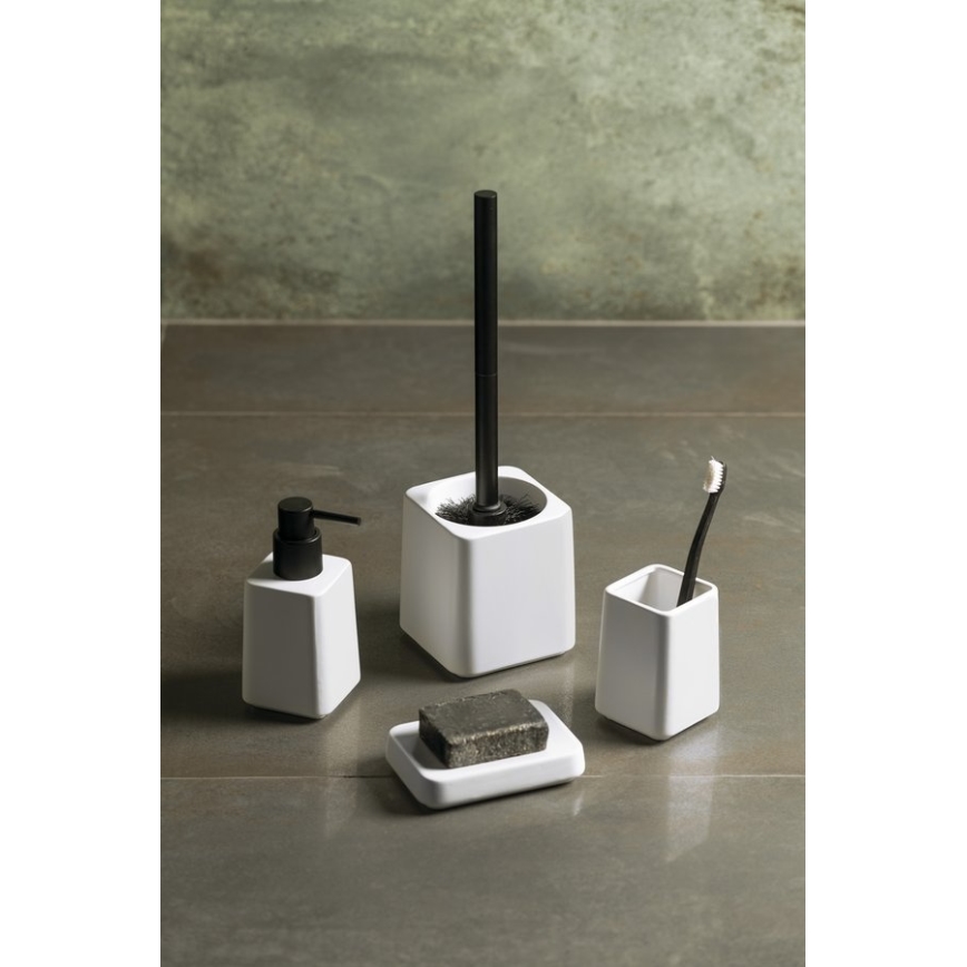 Sapho - Badeværelsessæt 4 stk hvid/sort