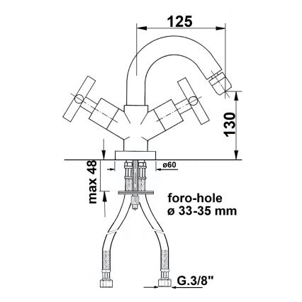 Sapho - Bidetarmatur AXIA i blank krom