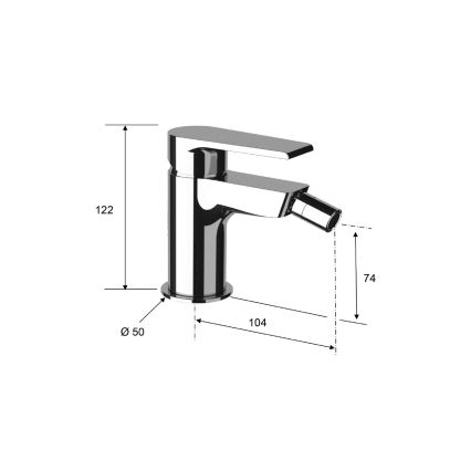Sapho - Bidetbatteri KAI 12 cm, mat sort