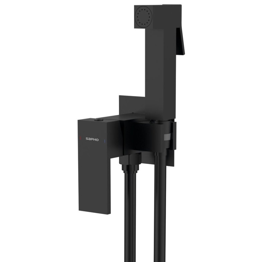 Sapho - Bidethane med bruser til skjult installation CUBEMIX kantet/mat sort