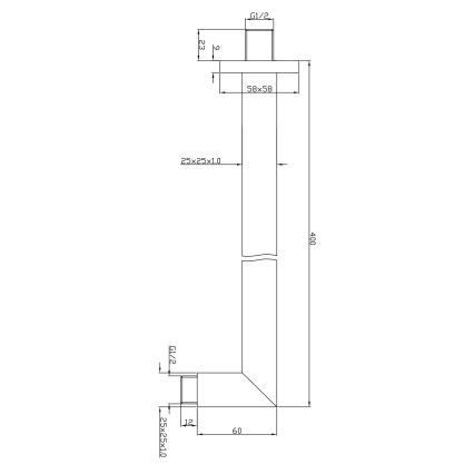 Sapho - Brusearm kantet 40 cm skinnende krom