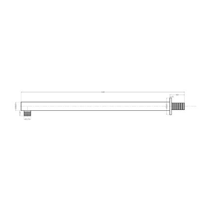 Sapho - Brusearm kantet 44 cm skinnende krom