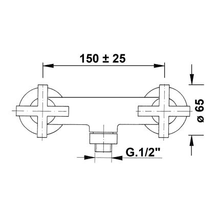 Sapho - Brusebatteri AXIA, poleret krom
