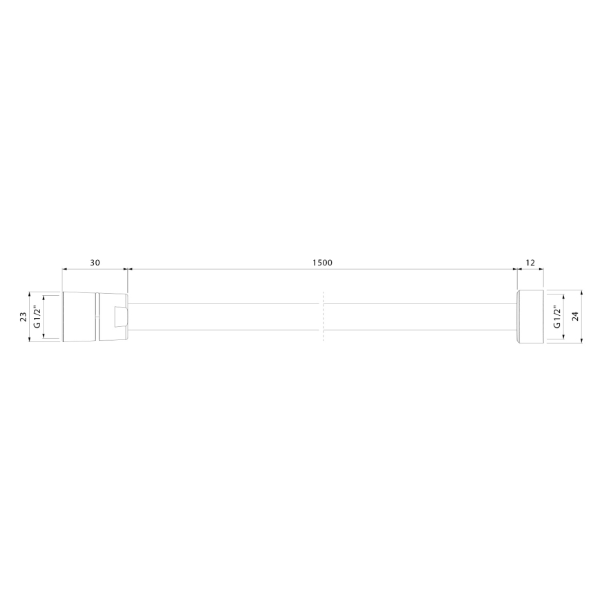 Sapho - Bruserslange POWERFLEX 150 cm mat sort