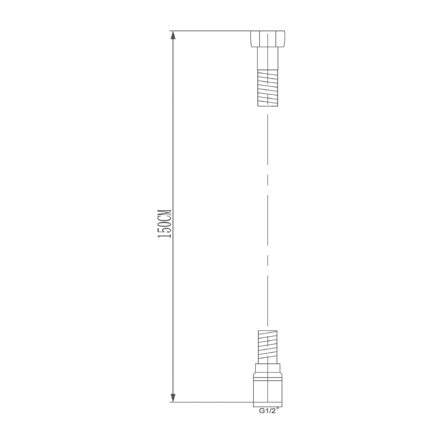 Sapho - Bruseslange SOFTFLEX 150 cm sølv