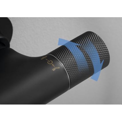 Sapho - Brusesæt med blandingsbatteri SOLARIS, mat sort