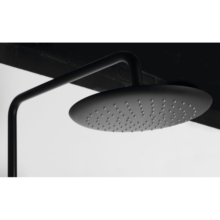 Sapho - Brusesæt med blandingsbatteri SOLARIS, mat sort