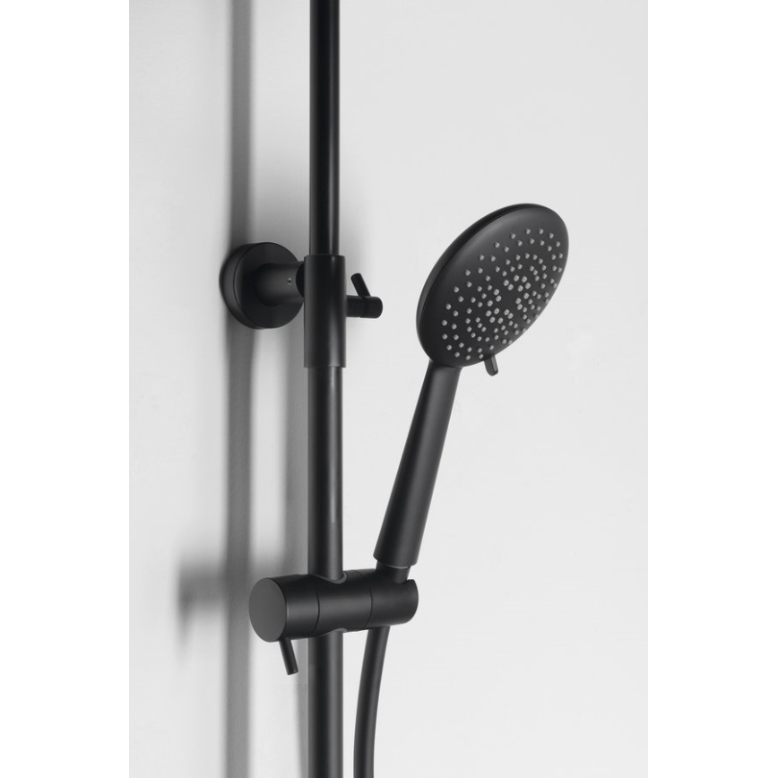 Sapho - Brusesæt med blandingsbatteri SOLARIS, mat sort