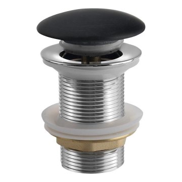 Sapho - Bundventil til håndvask Click-Clack BLOK Ø 6,7 cm marquin/mat sort