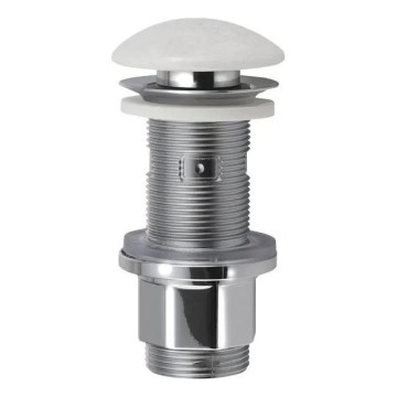 Sapho - Click-Clack bundventil til håndvask BLOK Ø 6,7 cm marmor/hvid