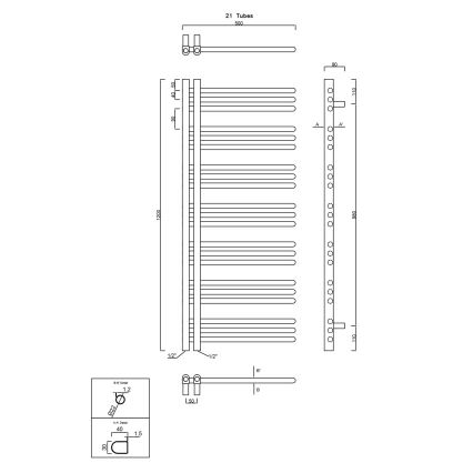 Sapho - DORLION badeværelsesradiator 120 x 50 cm, hvid