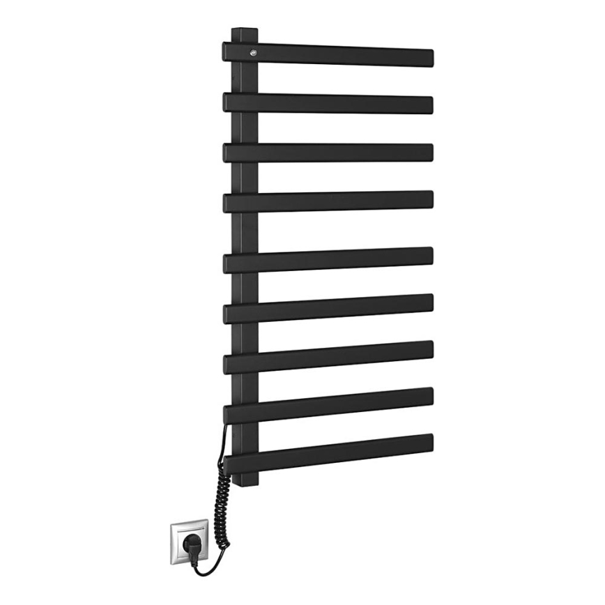 Sapho - Elektrisk håndklædeholder ELCOR 128W/230V 92 cm mat sort venstre