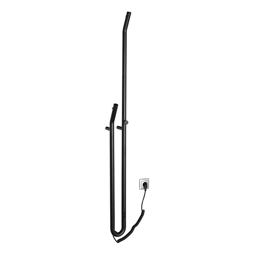 Sapho - Elektrisk håndklædeholder m. timer DUOPASSO 45W/230V 170 cm mat sort