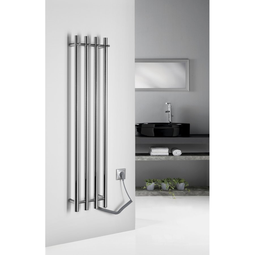 Sapho - Elektrisk håndklædeholder PAPINADO 85W/230V 120 cm skinnende krom højre