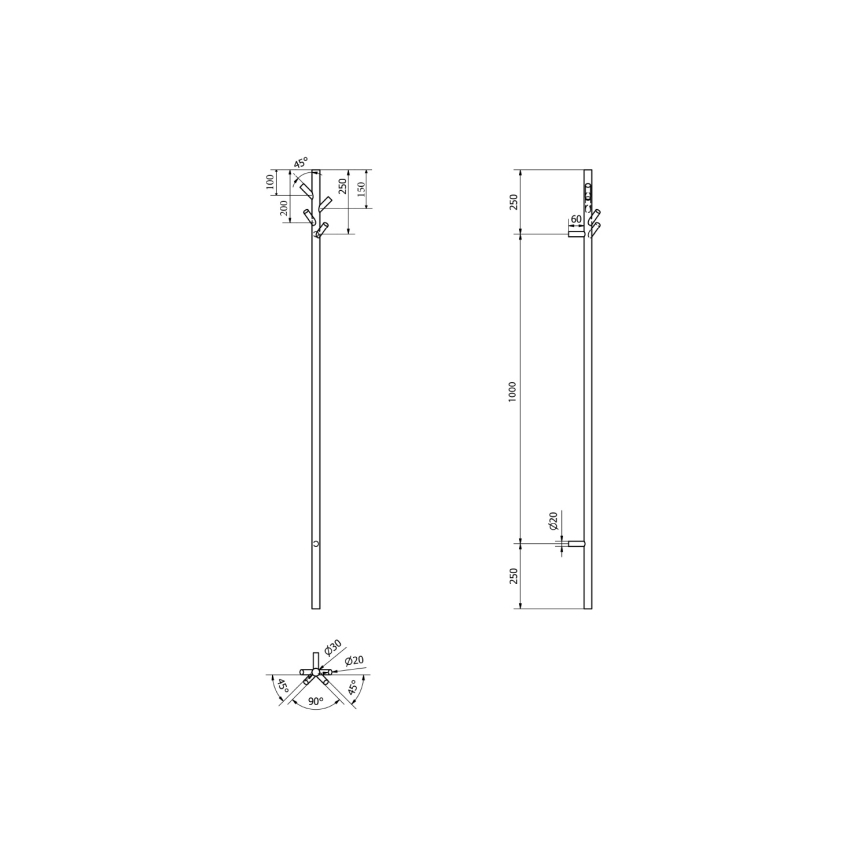 Sapho - Elektrisk håndklædeholder PASADOR 30W/230V 150 cm mat sort