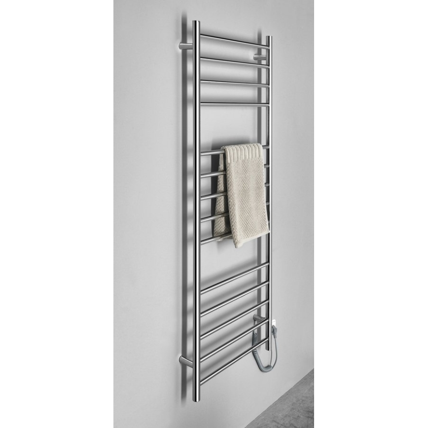 Sapho - Elektrisk håndklædeholder REDONDO 130W/230V 150 cm skinnende krom højre rund