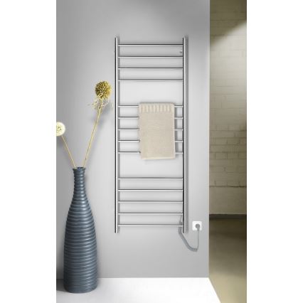 Sapho - Elektrisk håndklædeholder REDONDO 130W/230V 150 cm skinnende krom højre rund