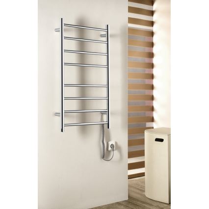 Sapho - Elektrisk håndklædeholder REDONDO 75W/230V 90 cm skinnende krom højre rund