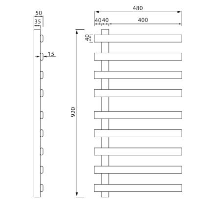 Sapho - Elektrisk håndklædetørrer ELCOR 128W 92x48 cm mat hvid