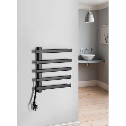 Sapho - Elektrisk håndklædetørrer ELCOR 63W 48x52 cm mat sort