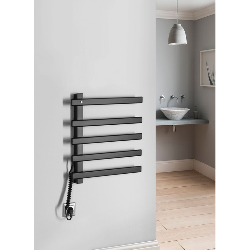 Sapho - Elektrisk håndklædetørrer ELCOR 63W 48x52 cm mat sort
