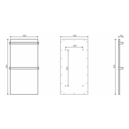 Sapho - Elektrisk håndklædetørrer ELMIS 120W 80x40 cm mat hvid