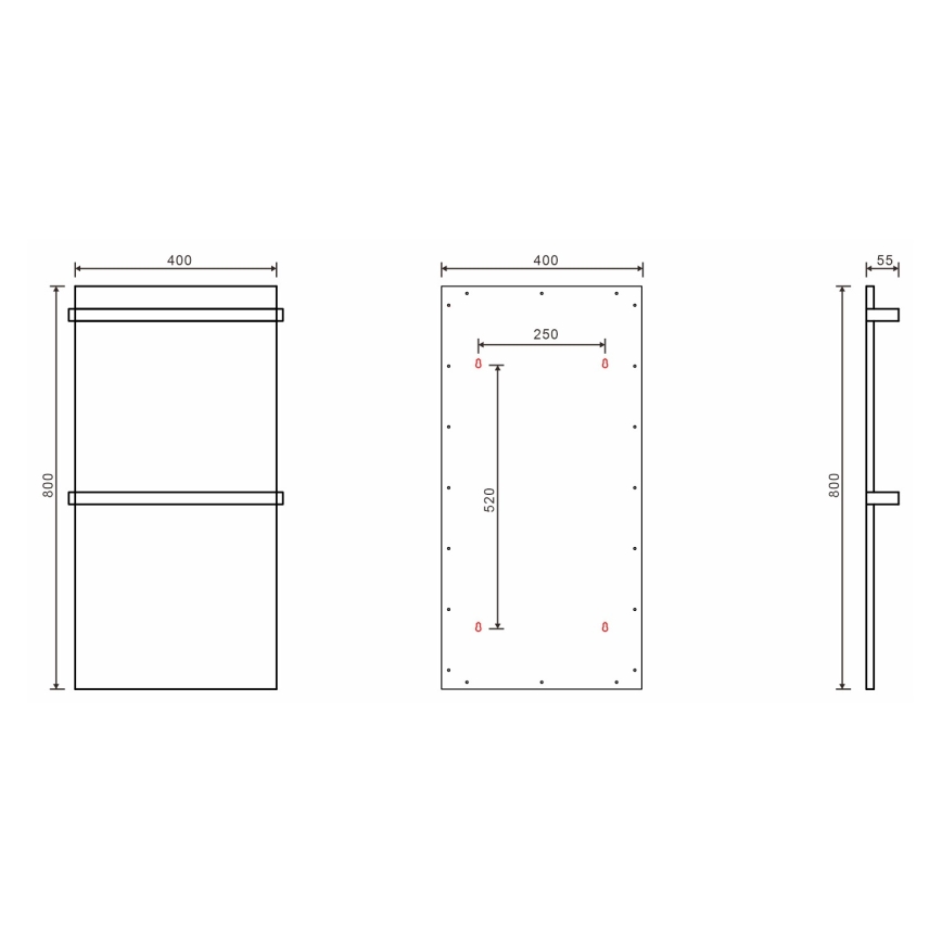 Sapho - Elektrisk håndklædetørrer ELMIS 120W 80x40 cm mat hvid