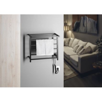 Sapho - Elektrisk håndklædetørrer ELZOR 60W/230V 47x50 cm mat sort