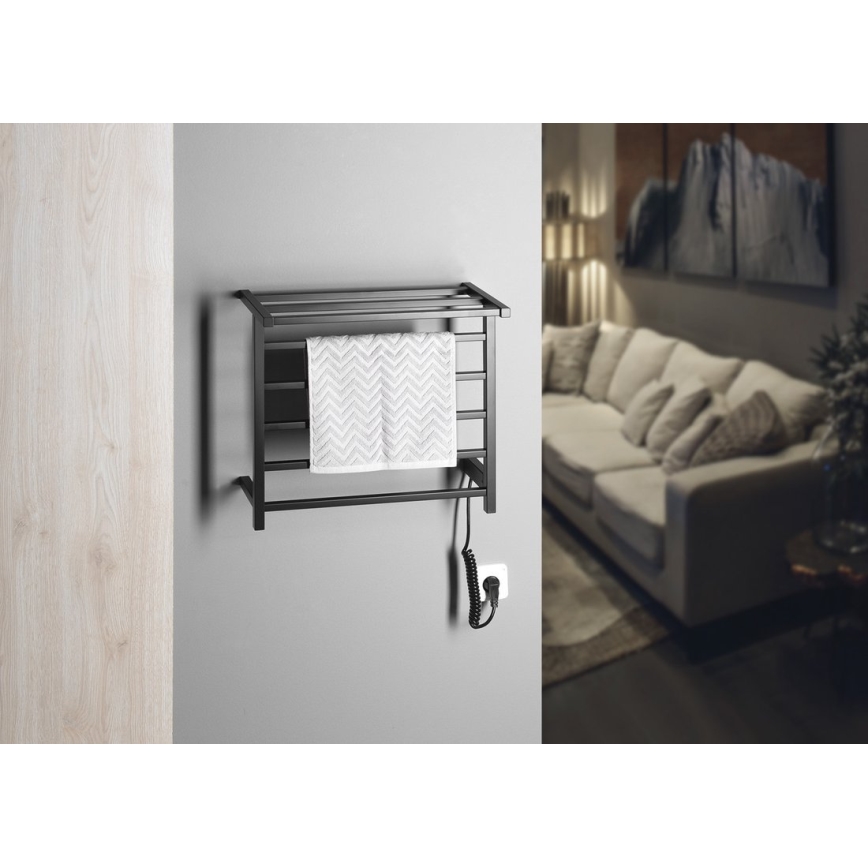 Sapho - Elektrisk håndklædetørrer ELZOR 60W 47x50 cm mat sort
