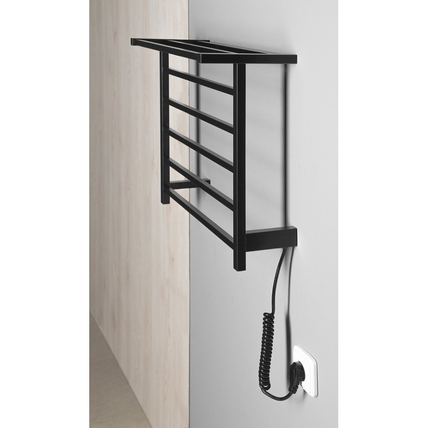 Sapho - Elektrisk håndklædetørrer ELZOR 60W 47x50 cm mat sort