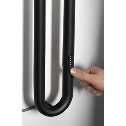 Sapho - Elektrisk håndklædetørrer med timer DUOPASSO 45W 170x12 cm mat sort