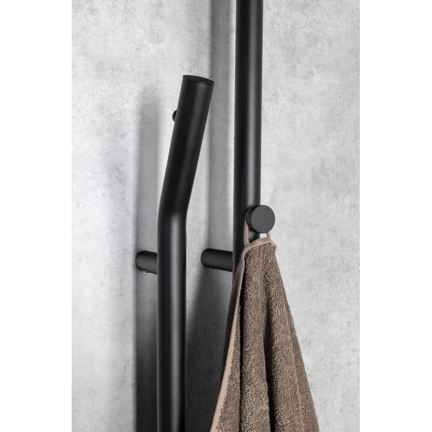 Sapho - Elektrisk håndklædetørrer med timer DUOPASSO 45W 170x12 cm mat sort