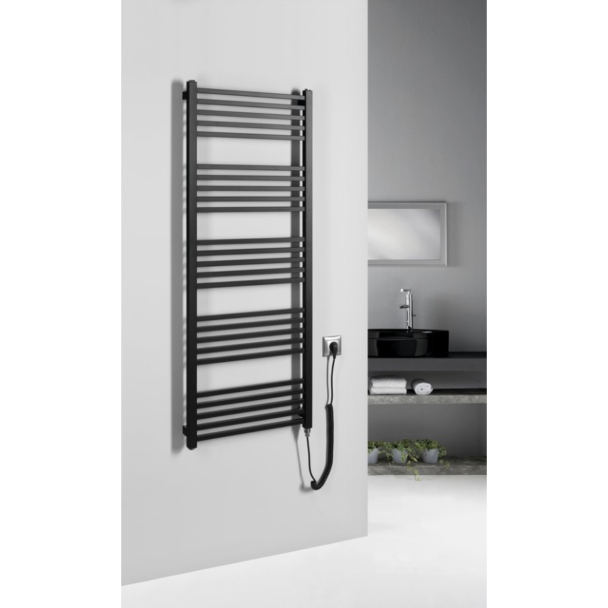 Sapho - Elektrisk håndklædetørrer METRO-E 500W 134x50 cm mat sort