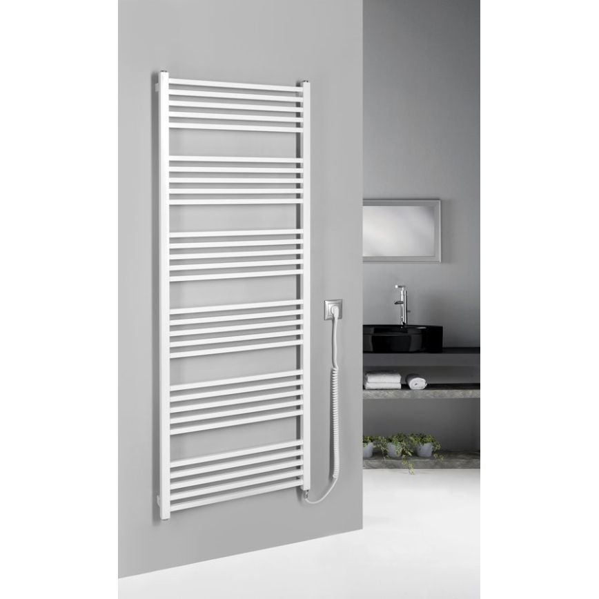 Sapho - Elektrisk håndklædetørrer METRO-E 800 W 162 x 60 cm hvid