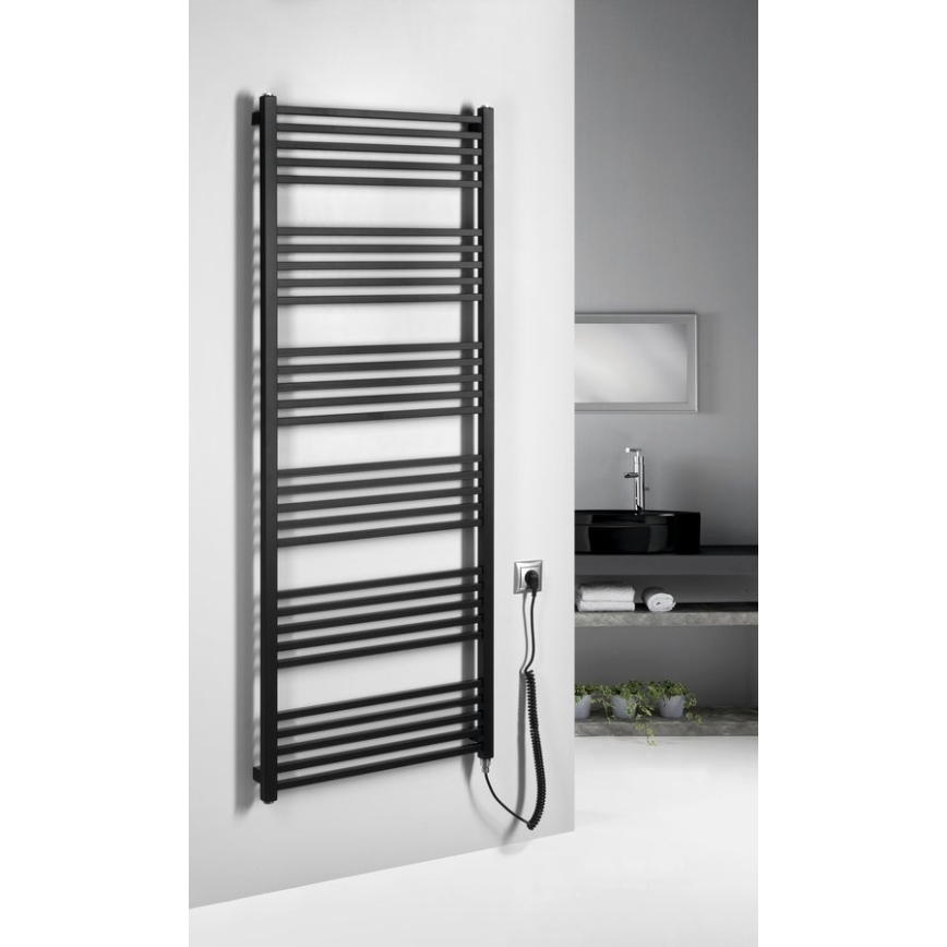 Sapho - Elektrisk håndklædetørrer METRO-E 800W 162x60 cm mat sort
