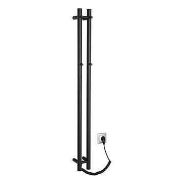 Sapho - Elektrisk håndklædetørrer PAPINADO 40W 120x11 cm mat sort