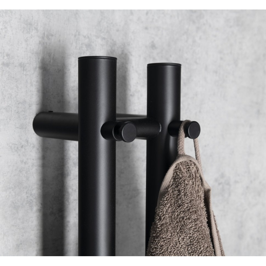 Sapho - Elektrisk håndklædetørrer PAPINADO 40W 120x11 cm mat sort